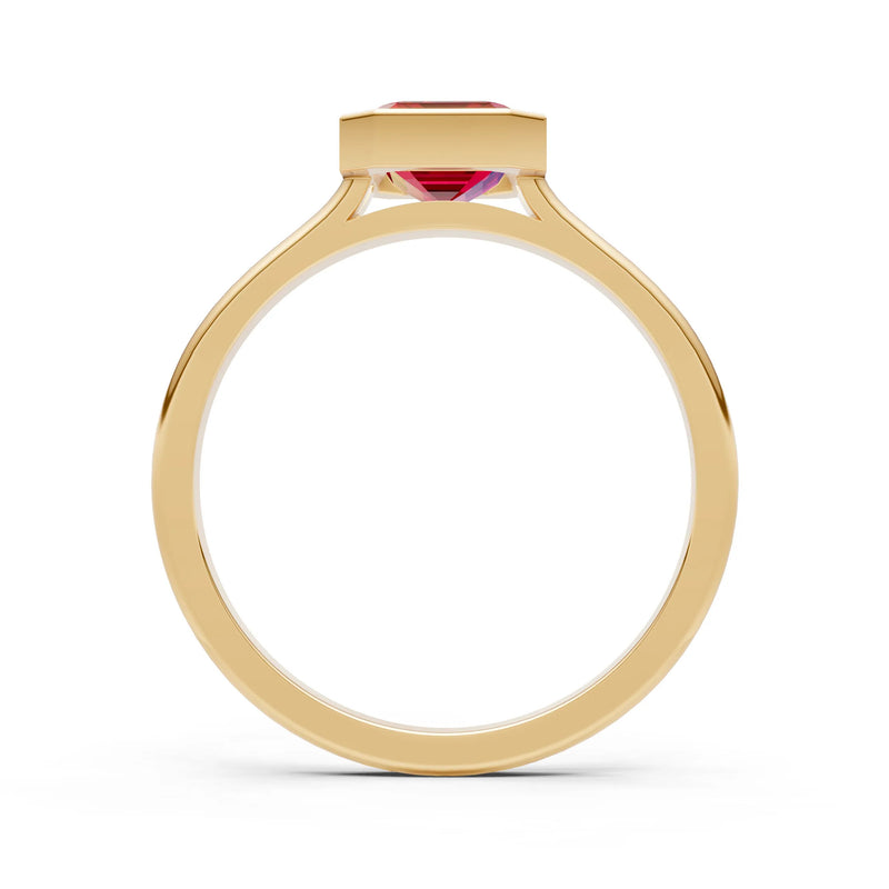 Solid Gold Emerald Cut Gemstone Engagement Ring , 1.50 Ct