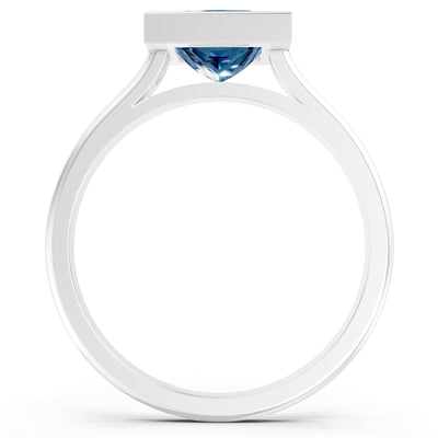 Princess Cut Bezel Gemstone Solitaire Ring