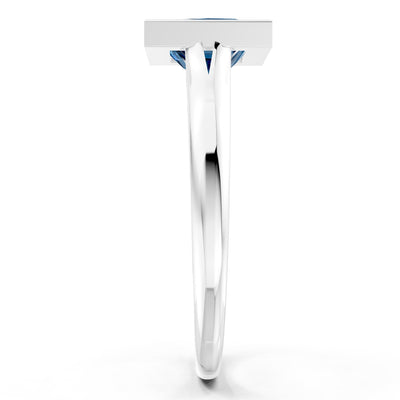 Princess Cut Bezel Gemstone Solitaire Ring