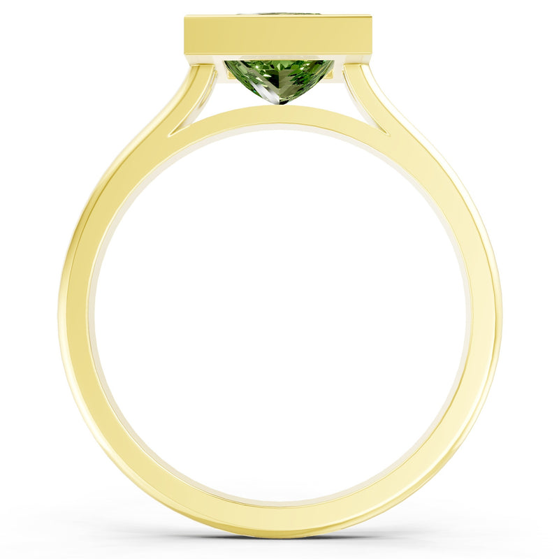 Princess Cut Bezel Gemstone Solitaire Ring