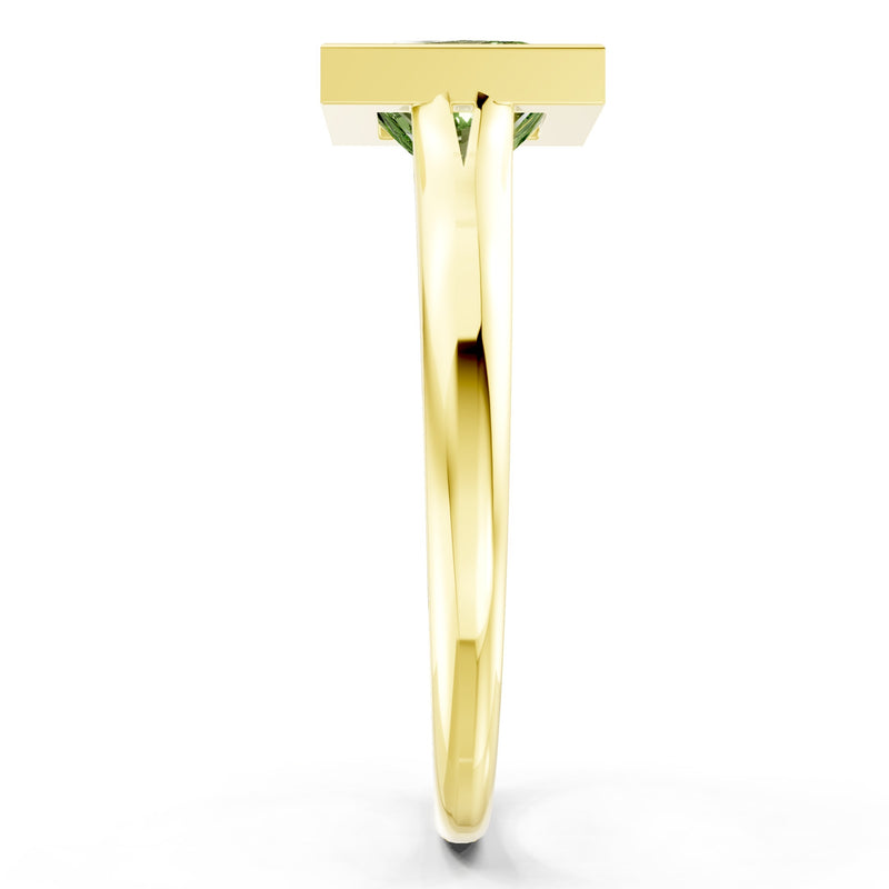Princess Cut Bezel Gemstone Solitaire Ring