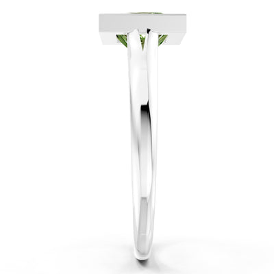Princess Cut Bezel Gemstone Solitaire Ring