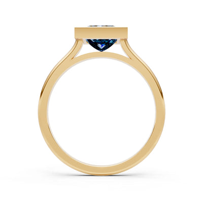 Alexandrite Princess Shape Bezel Solitaire Ring