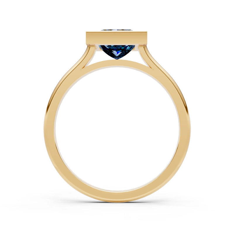 Alexandrite Princess Shape Bezel Solitaire Ring