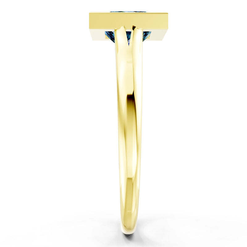 Princess Cut Bezel Gemstone Solitaire Ring