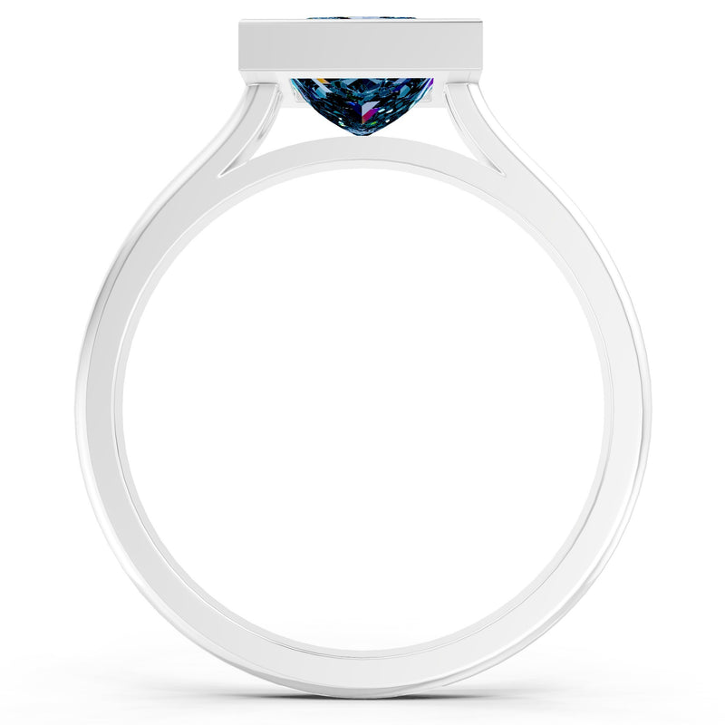 Princess Cut Bezel Gemstone Solitaire Ring