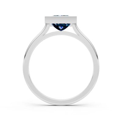 Alexandrite Princess Shape Bezel Solitaire Ring