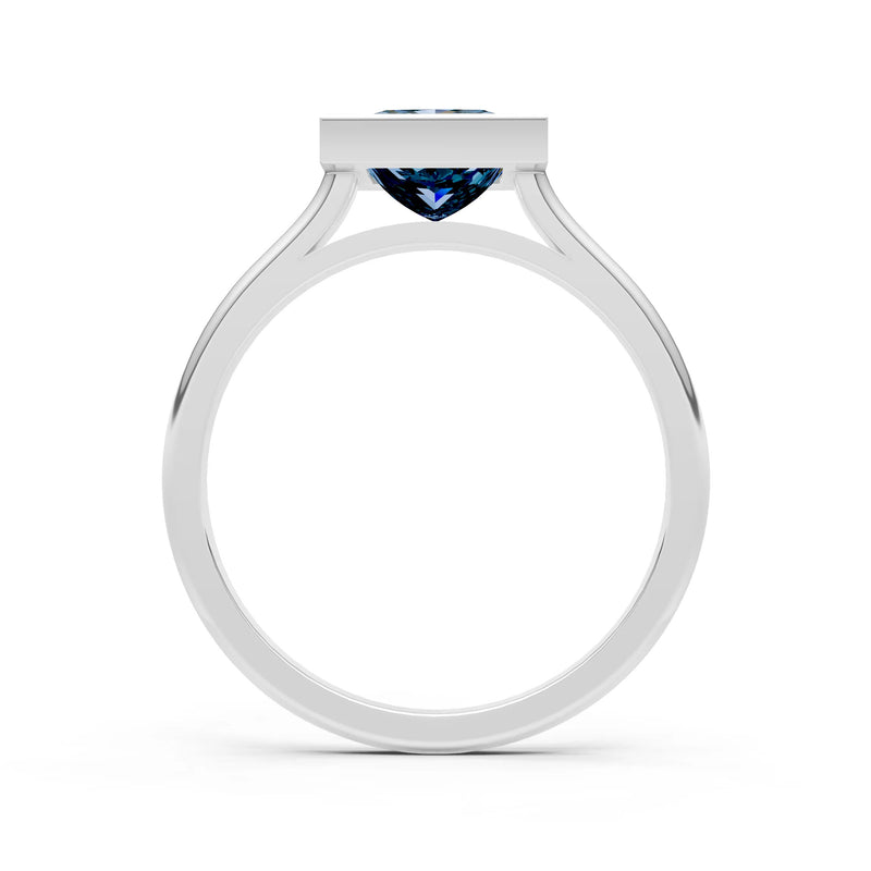 Alexandrite Princess Shape Bezel Solitaire Ring