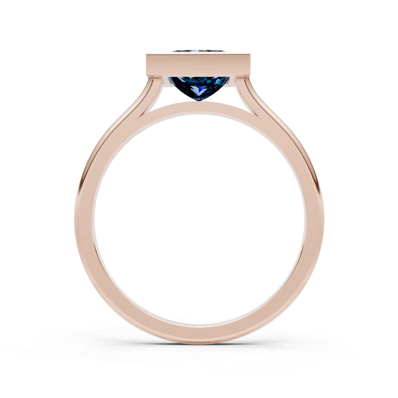Alexandrite Princess Shape Bezel Solitaire Ring