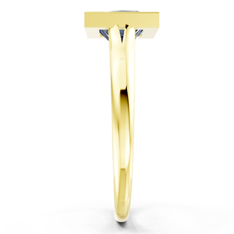 Princess Cut Bezel Gemstone Solitaire Ring