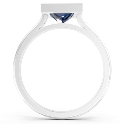 Princess Cut Bezel Gemstone Solitaire Ring