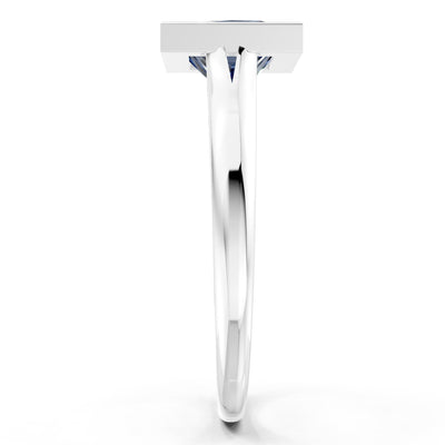 Princess Cut Bezel Gemstone Solitaire Ring