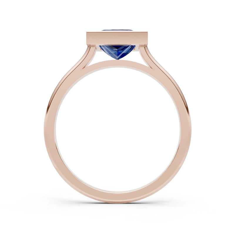 Princess Cut Bezel Gemstone Solitaire Ring