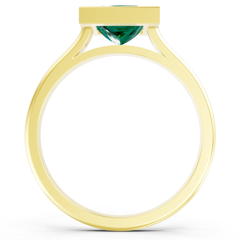 Princess Cut Bezel Gemstone Solitaire Ring