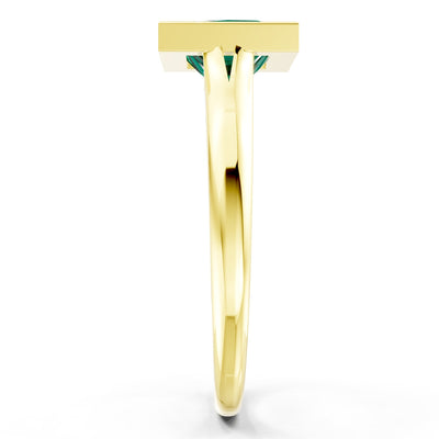 Princess Cut Bezel Gemstone Solitaire Ring