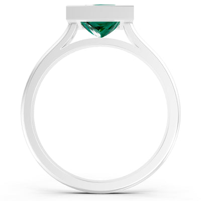 Princess Cut Bezel Gemstone Solitaire Ring