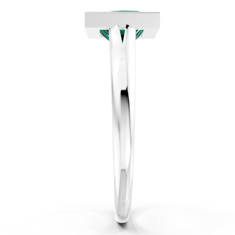 Princess Cut Bezel Gemstone Solitaire Ring