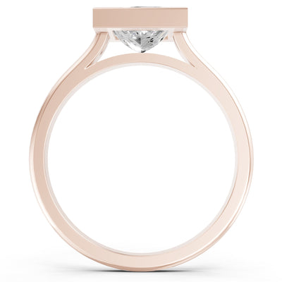 Princess Cut Bezel Gemstone Solitaire Ring