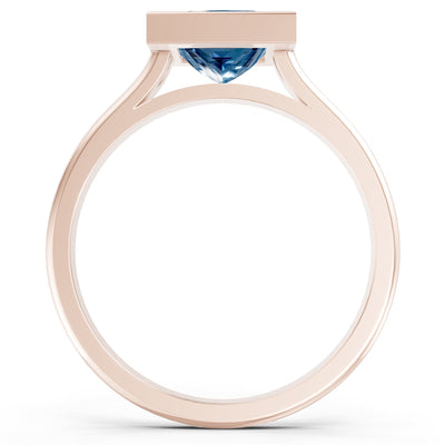 Princess Cut Bezel Gemstone Solitaire Ring