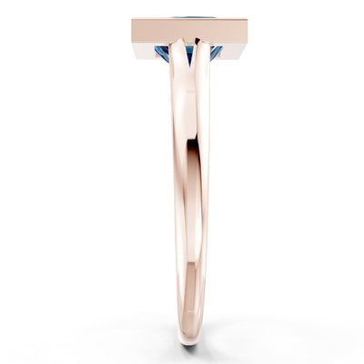 Princess Cut Bezel Gemstone Solitaire Ring