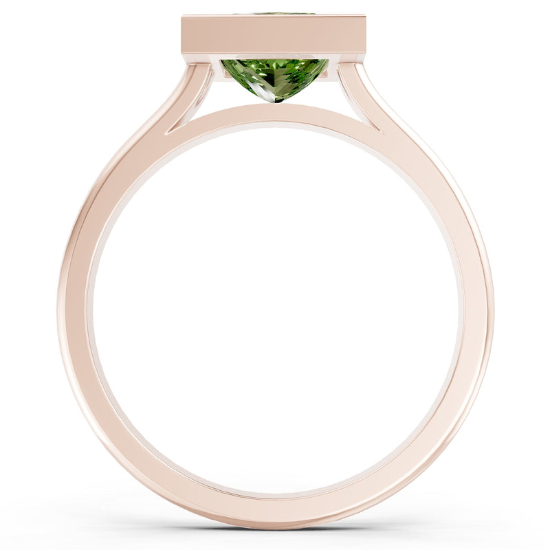 Princess Cut Bezel Gemstone Solitaire Ring