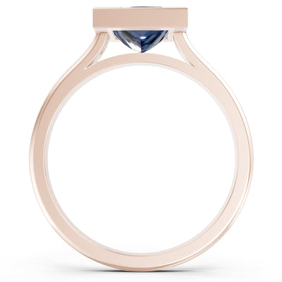 Princess Cut Bezel Gemstone Solitaire Ring