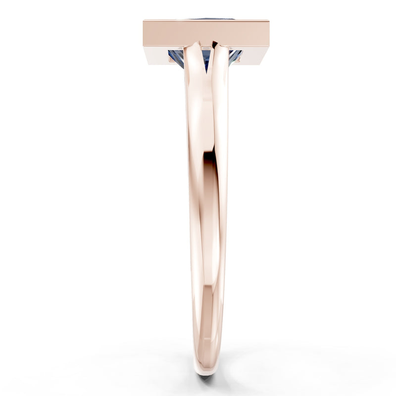 Princess Cut Bezel Gemstone Solitaire Ring