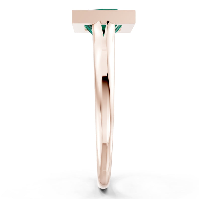 Princess Cut Bezel Gemstone Solitaire Ring