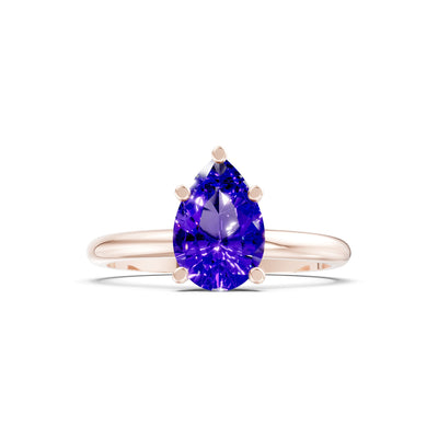 Prong Pear Shape Lab Grown Diamond Solitaire Engagement Gold Ring