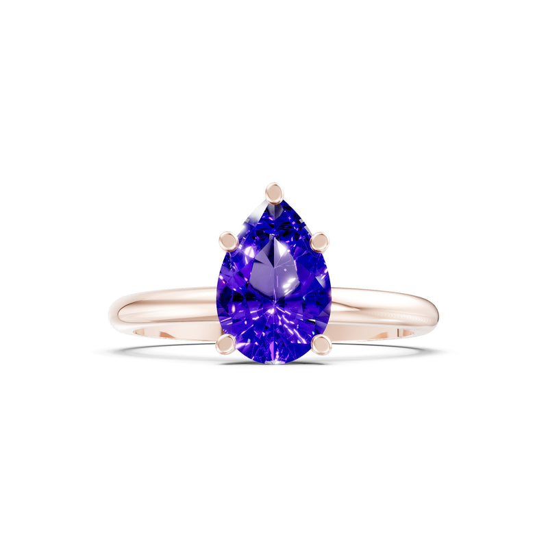 Prong Pear Shape Lab Grown Diamond Solitaire Engagement Gold Ring