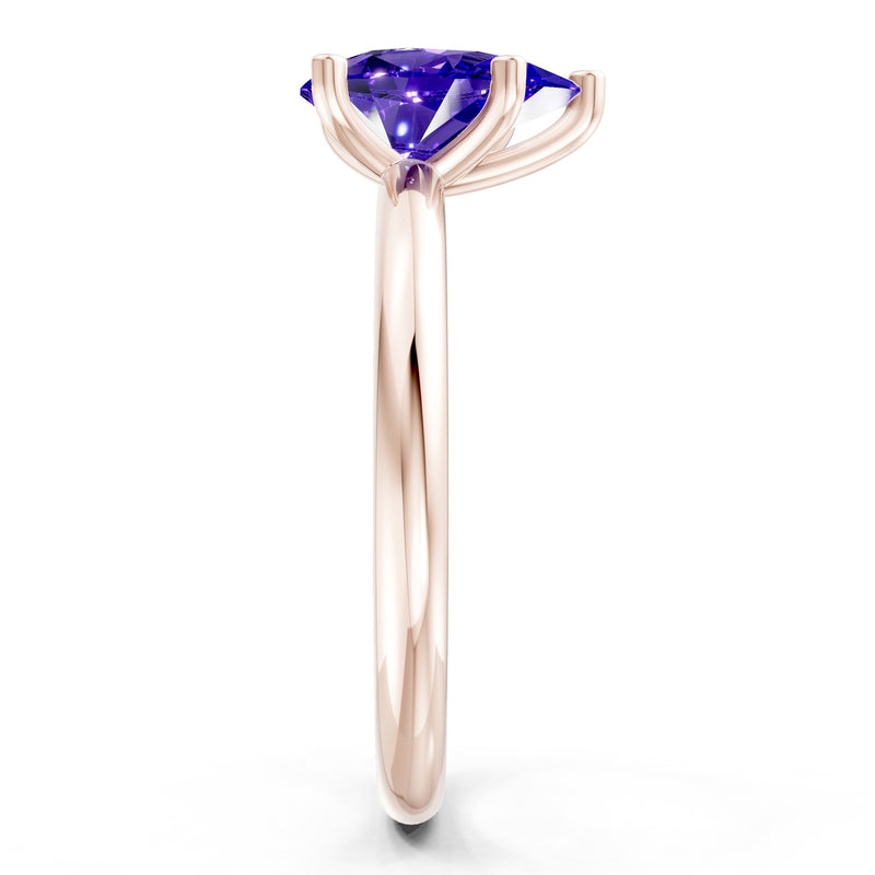 Prong Pear Shape Lab Grown Diamond Solitaire Engagement Gold Ring