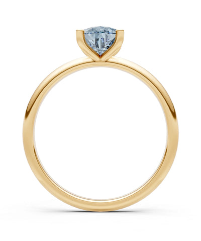 Aquamarine 5 Prong Pear Shape Solitaire Engagement Ring