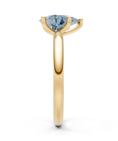 Aquamarine 5 Prong Pear Shape Solitaire Engagement Ring