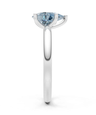 Aquamarine 5 Prong Pear Shape Solitaire Engagement Ring