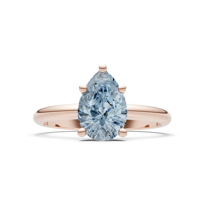 Aquamarine 5 Prong Pear Shape Solitaire Engagement Ring