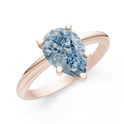 Prong Pear Shape Lab Grown Diamond Solitaire Engagement Gold Ring