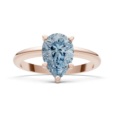 Prong Pear Shape Lab Grown Diamond Solitaire Engagement Gold Ring