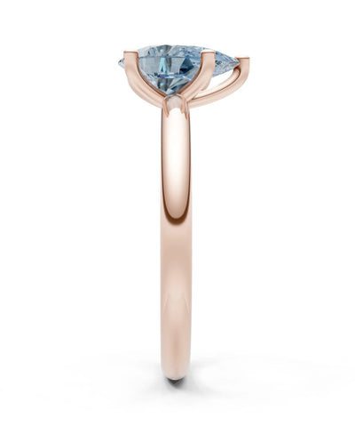 Aquamarine 5 Prong Pear Shape Solitaire Engagement Ring