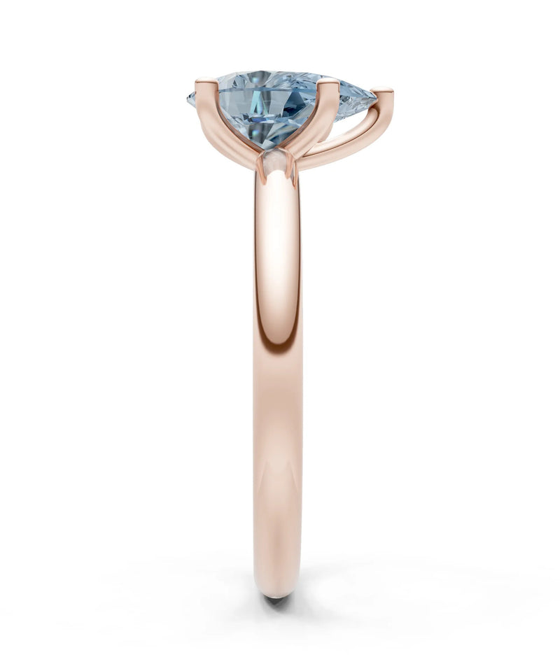 Aquamarine 5 Prong Pear Shape Solitaire Engagement Ring