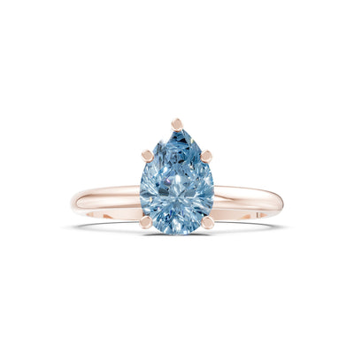 Prong Pear Shape Lab Grown Diamond Solitaire Engagement Gold Ring