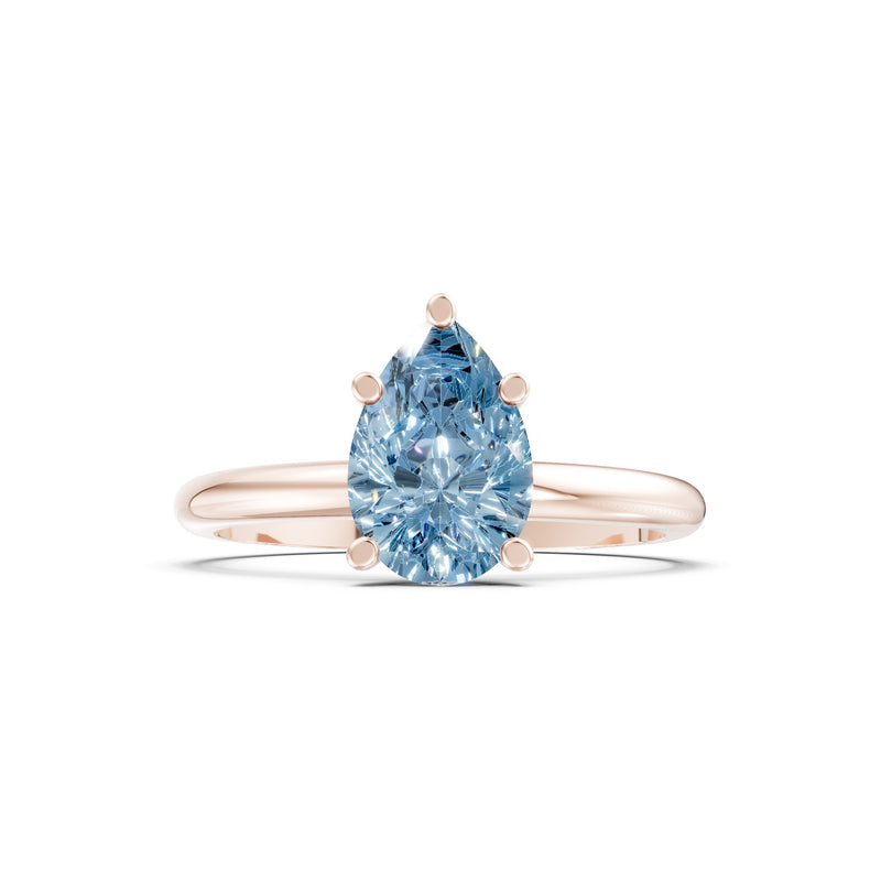 Prong Pear Shape Lab Grown Diamond Solitaire Engagement Gold Ring