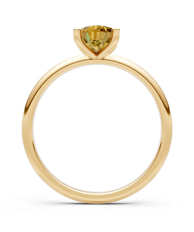Citrine 5 Prong Pear Shape Solitaire Engagement Ring