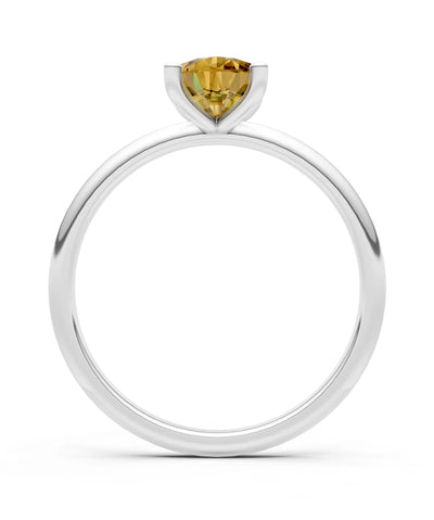 Citrine 5 Prong Pear Shape Solitaire Engagement Ring
