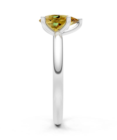 Citrine 5 Prong Pear Shape Solitaire Engagement Ring