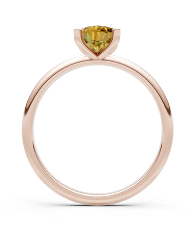 Citrine 5 Prong Pear Shape Solitaire Engagement Ring
