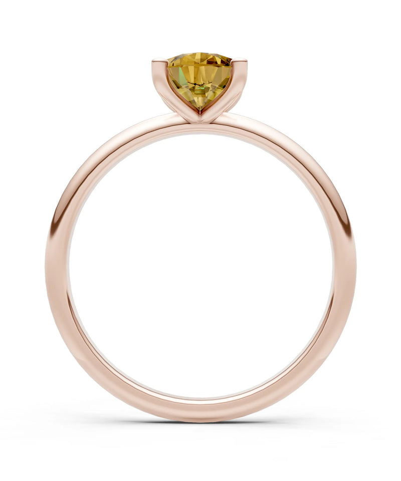 Citrine 5 Prong Pear Shape Solitaire Engagement Ring