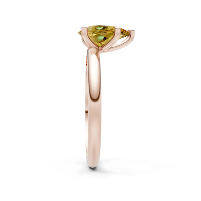 Prong Pear Shape Lab Grown Diamond Solitaire Engagement Gold Ring