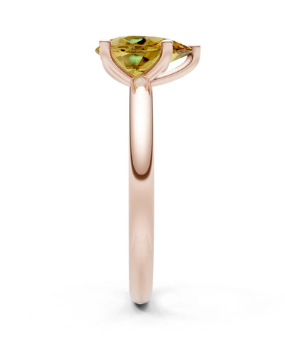 Citrine 5 Prong Pear Shape Solitaire Engagement Ring