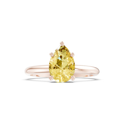 Prong Pear Shape Lab Grown Diamond Solitaire Engagement Gold Ring