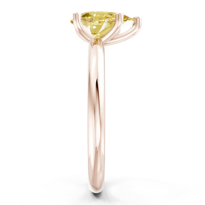 Prong Pear Shape Lab Grown Diamond Solitaire Engagement Gold Ring